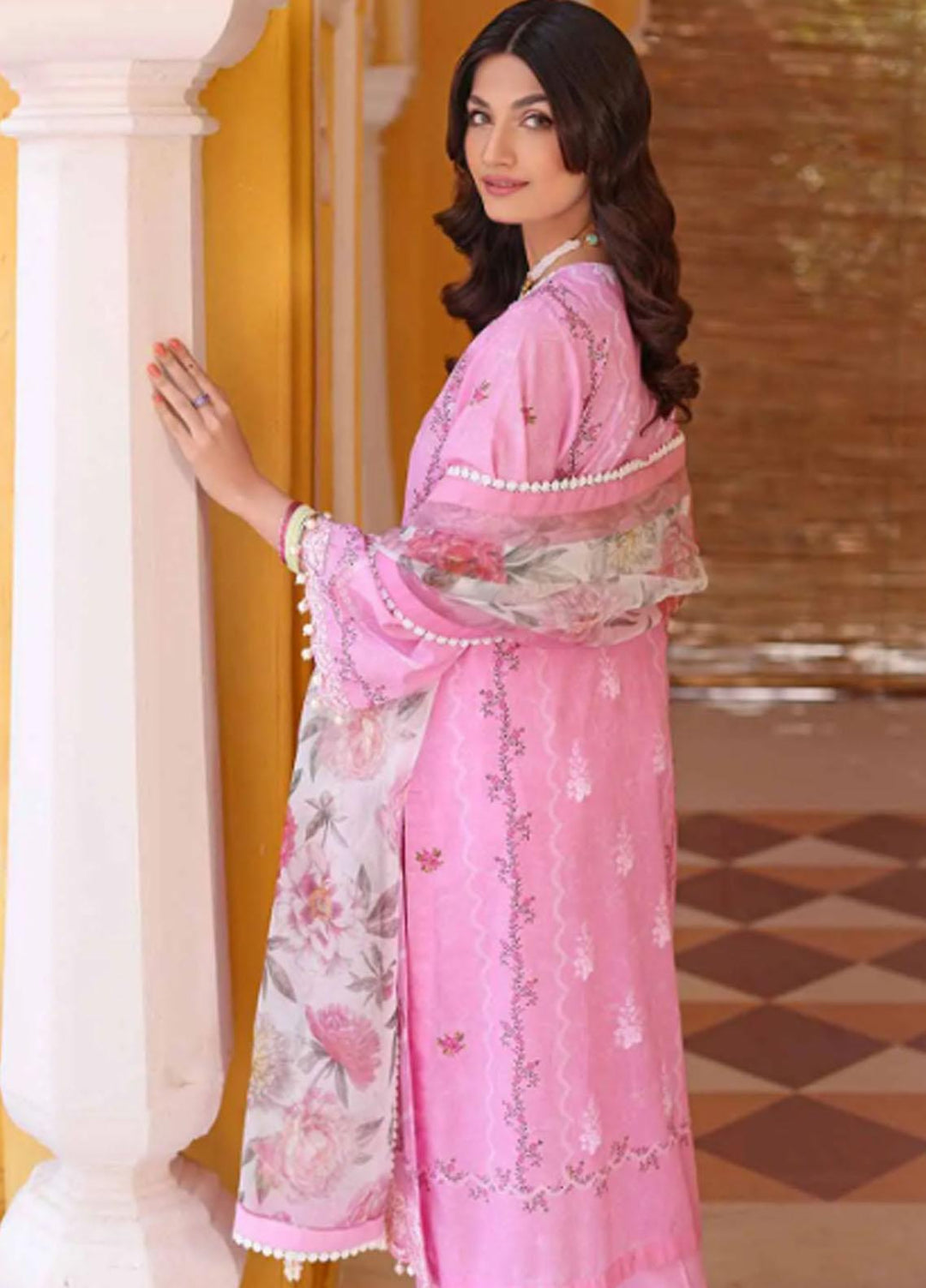 Gul Ahmed Embroidered Lawn Suits Unstitched 3 Piece GA23F OG-32009 - Festive Collection