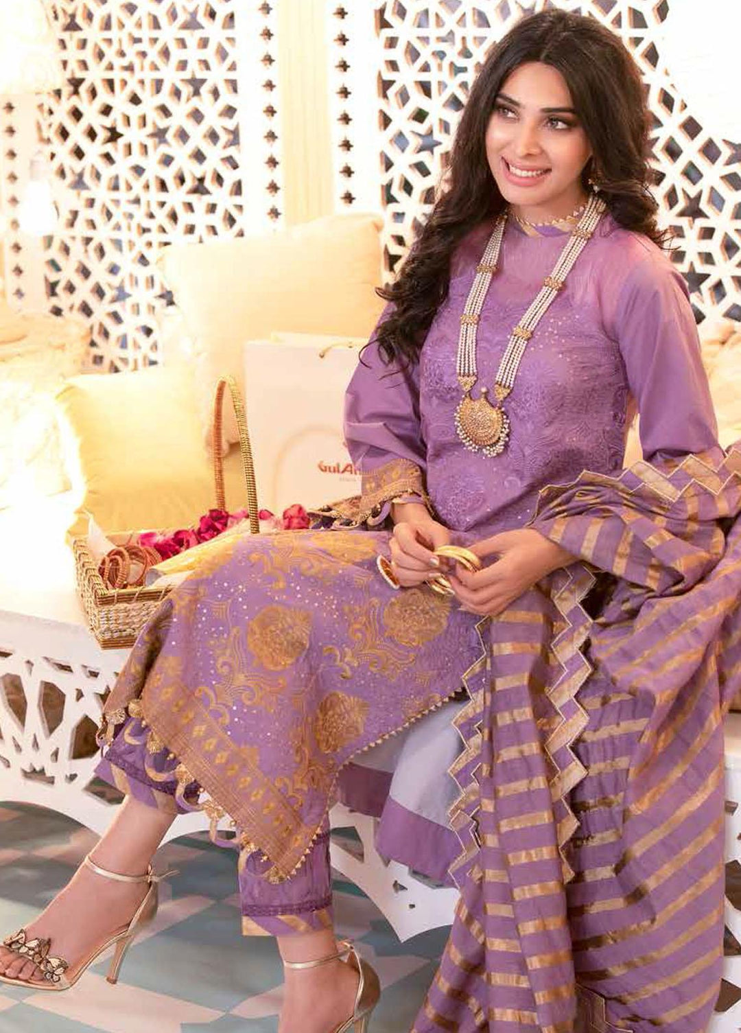 Gul Ahmed Embroidered Lawn Suits Unstitched 3 Piece GA22EA FE-22002 - Festive Collection