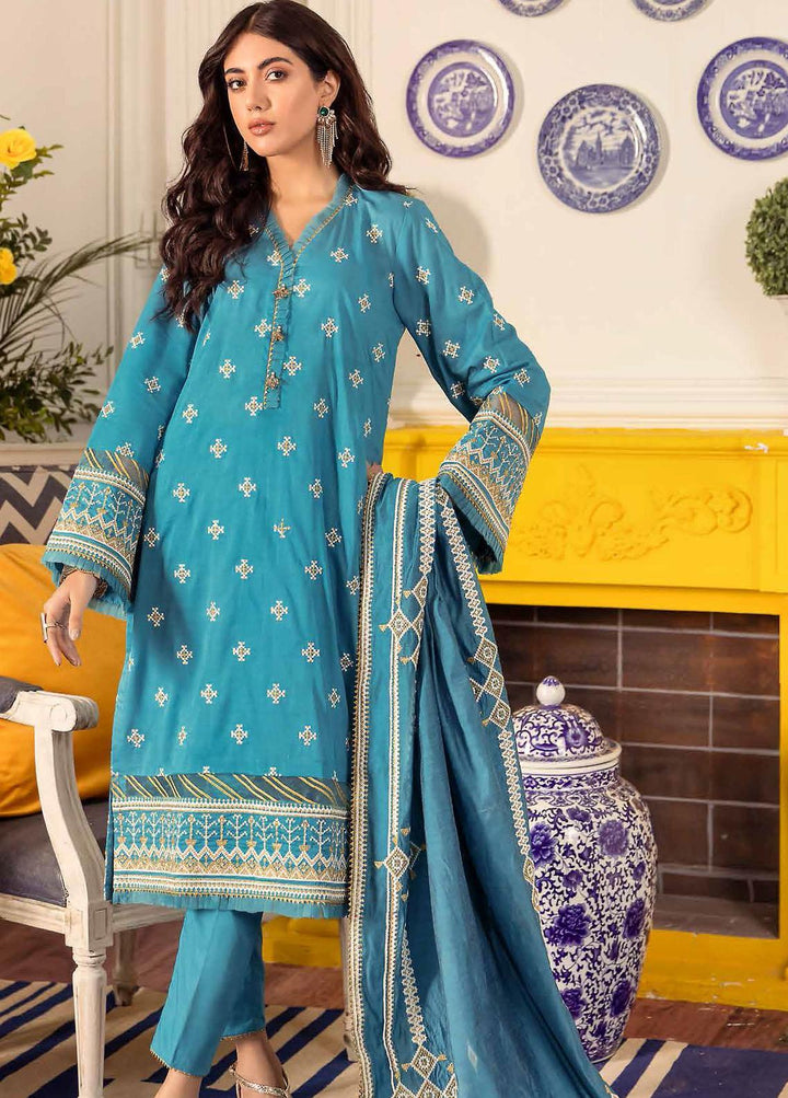 Gul Ahmed Embroidered Lawn Suits Unstitched 3 Piece GA22EA FE-22068 - Festive Collection