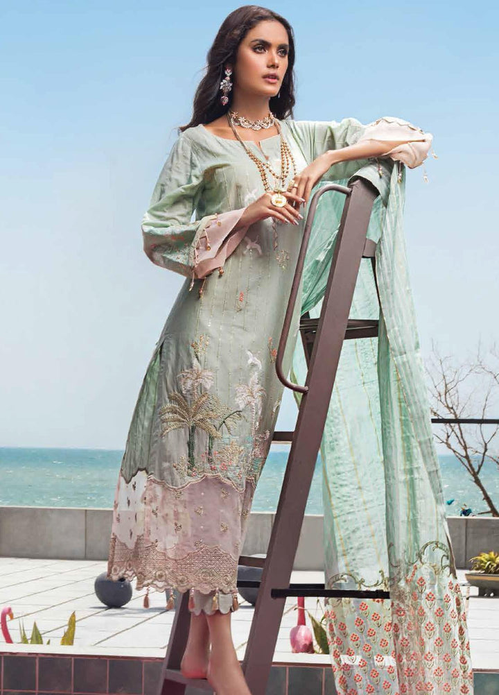 Gul Ahmed Embroidered Lawn Suits Unstitched 3 Piece GA21FL 12052 Bibi Sahib - Luxury Festive Collection