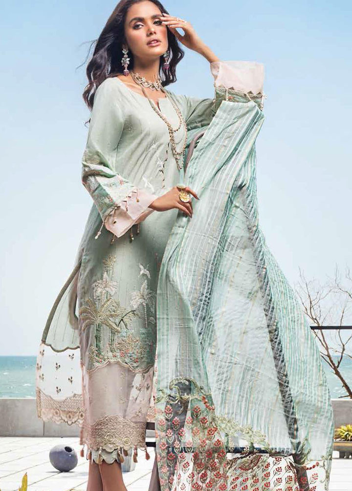 Gul Ahmed Embroidered Lawn Suits Unstitched 3 Piece GA21FL 12052 Bibi Sahib - Luxury Festive Collection