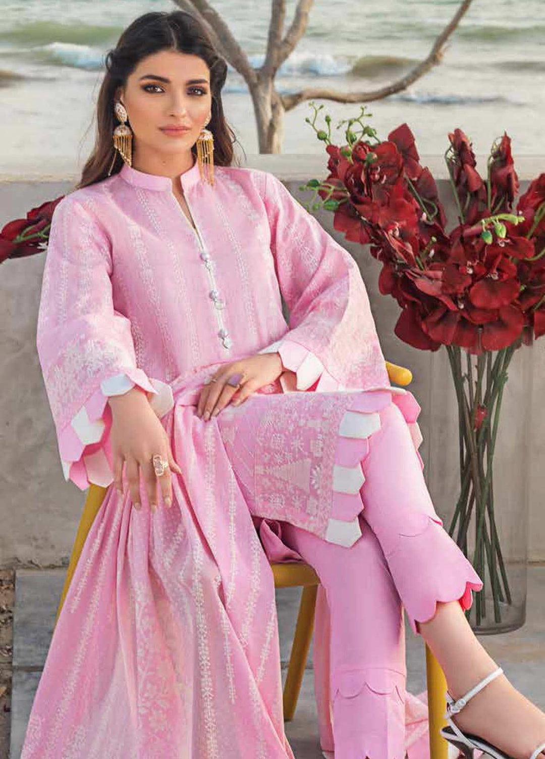 Gul Ahmed Embroidered Yarn Suits Unstitched 3 Piece GA21FL 12217 - Luxury Festive Collection