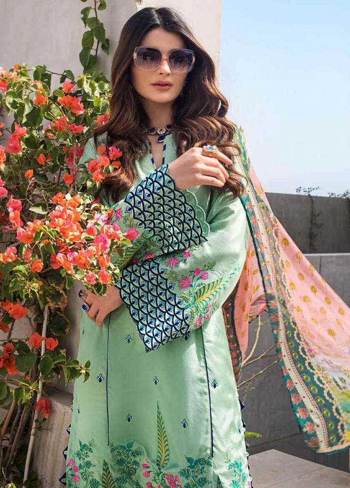 Gul Ahmed Embroidered Cotton Silk Suits Unstitched 3 Piece GA21FL 12226 Shahi Begum - Luxury Festive Collection