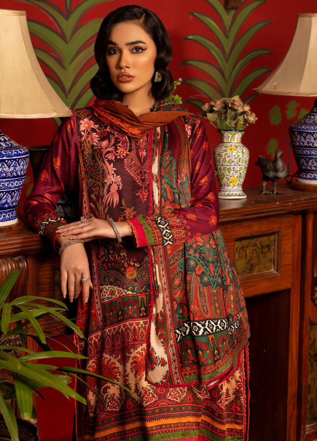 Gul Ahmed Embroidered Linen Suits Unstitched 3 Piece GA23LLW CV 32003 - Winter Collection