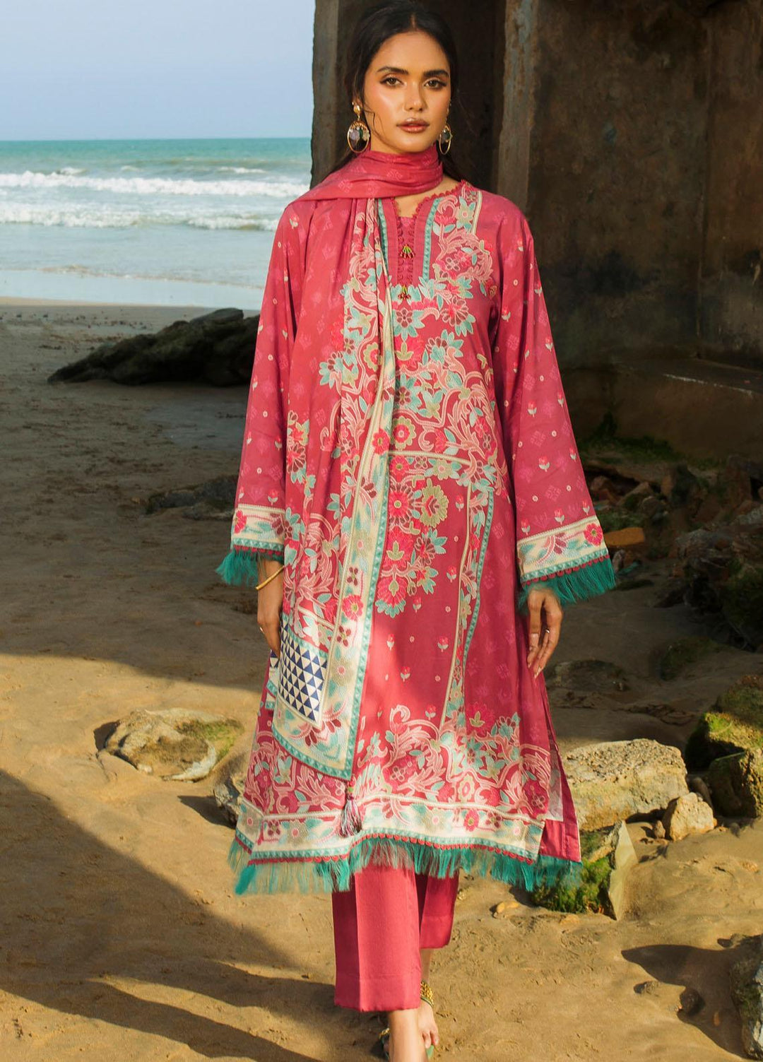 Gul Ahmed Printed Linen Suits Unstitched 3 Piece GA23LLW CV 32004 - Winter Collection