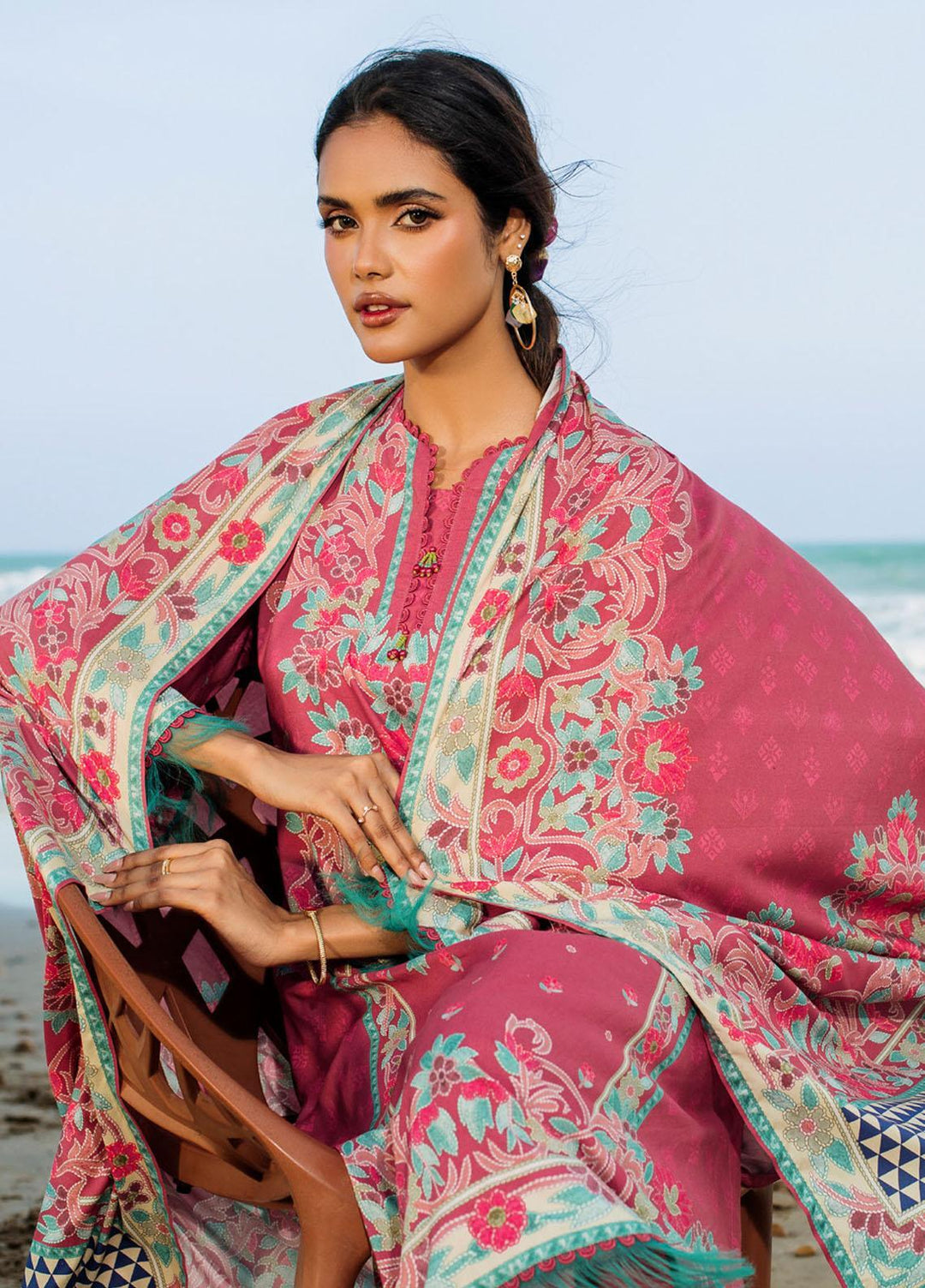 Gul Ahmed Printed Linen Suits Unstitched 3 Piece GA23LLW CV 32004 - Winter Collection