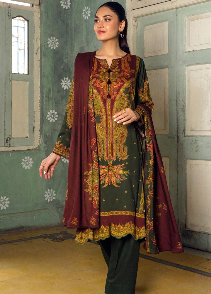 Gul Ahmed Printed Linen Suits Unstitched 3 Piece GA23LLW CV 32005 - Winter Collection