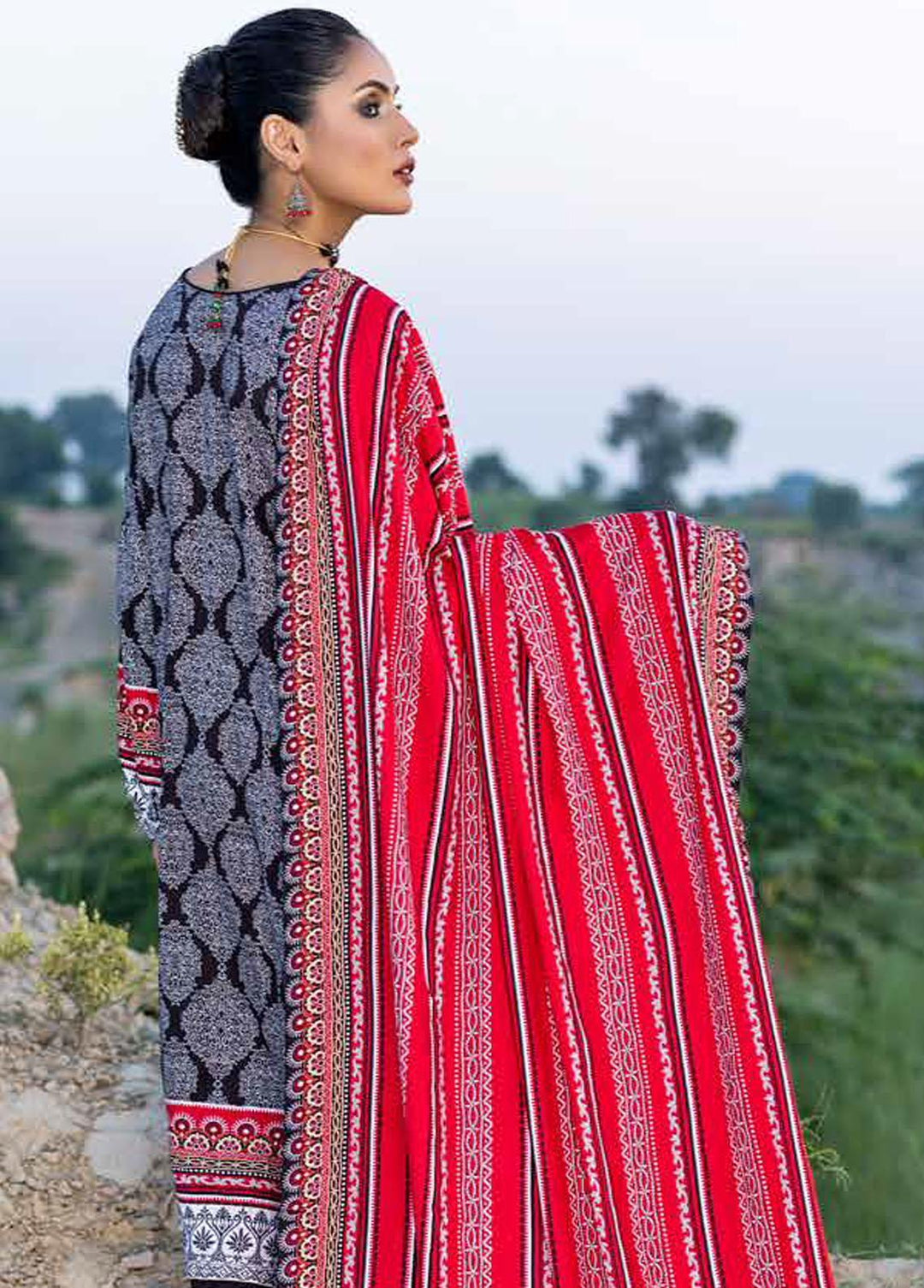 Gul Ahmed Printed Linen Suits Unstitched 3 Piece GA22LN LT-22008A - Winter Collection