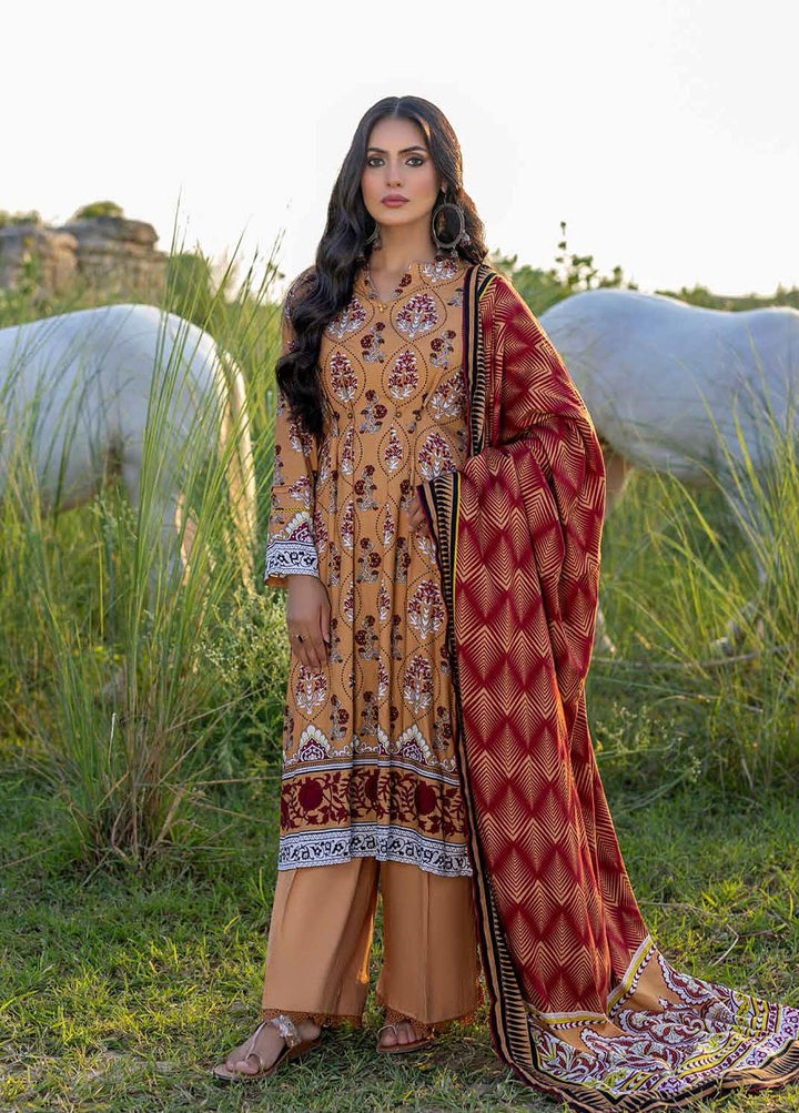 Gul Ahmed Printed Linen Suits Unstitched 3 Piece GA22LN LT-22010B - Winter Collection