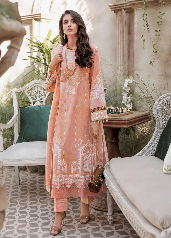 Gul Ahmed Embroidered Lacquer Suits Unstitched 3 Piece GA22LF FE22026 - Luxury Eid Collection