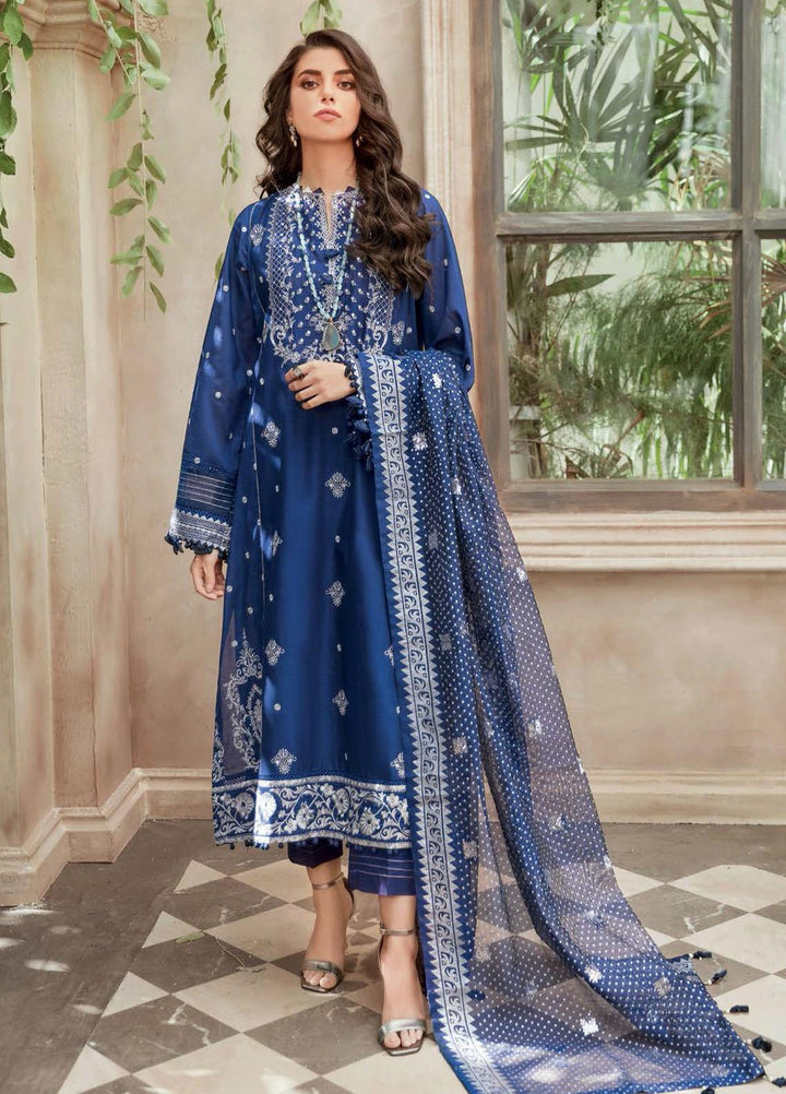 Gul Ahmed Embroidered Lawn Suits Unstitched 3 Piece GA22LF FE22009 - Luxury Eid Collection