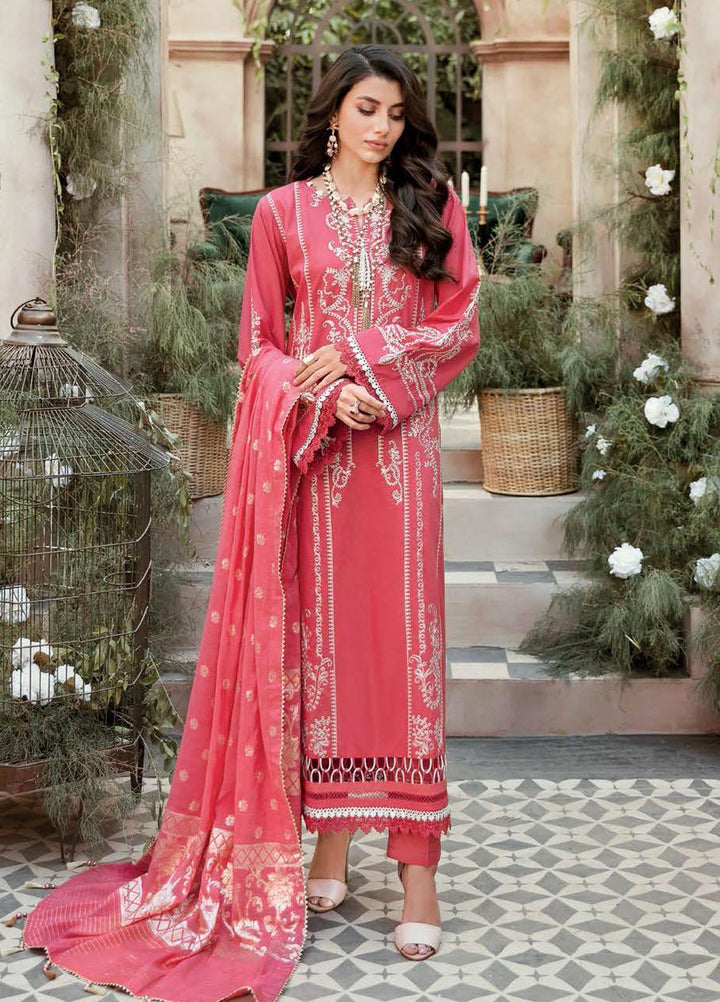 Gul Ahmed Embroidered Lawn Suits Unstitched 3 Piece GA22LF FE12030 - Luxury Eid Collection