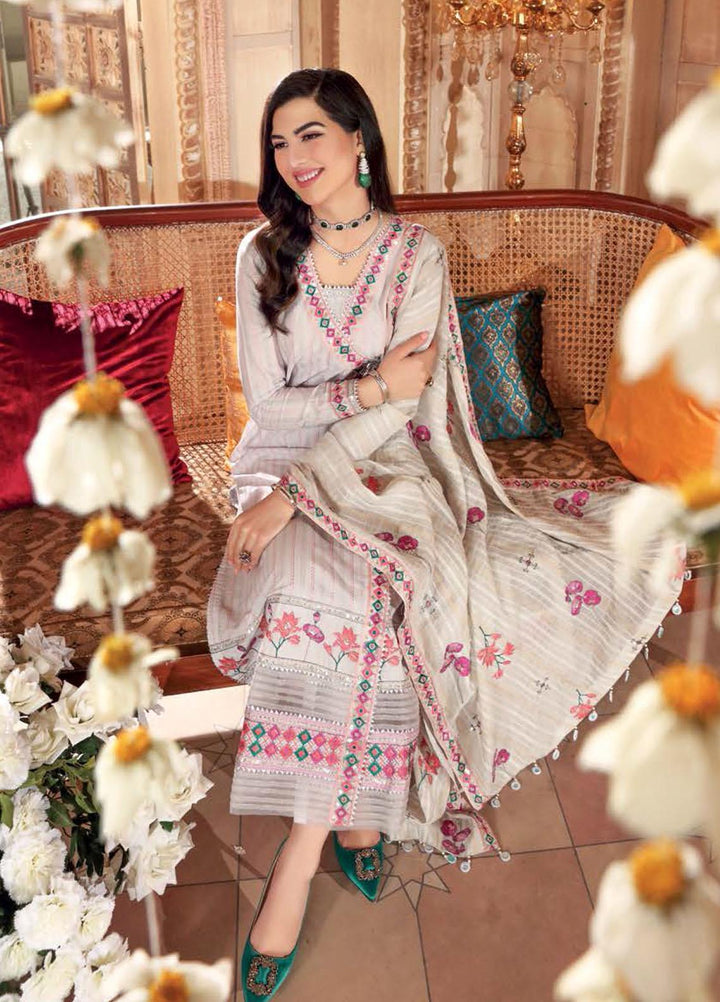 Gul Ahmed Embroidered Lawn Suits Unstitched 3 Piece GA22LF FE22043 - Luxury Eid Collection