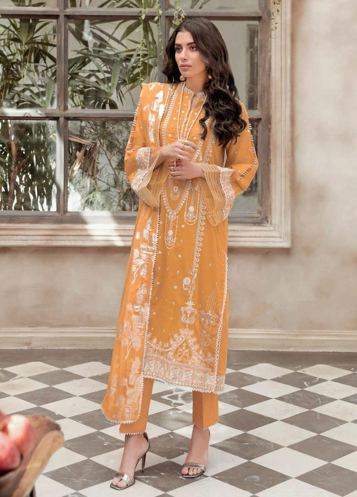 Gul Ahmed Embroidered Zari Suits Unstitched 3 Piece GA22LF FE12198 - Luxury Eid Collection