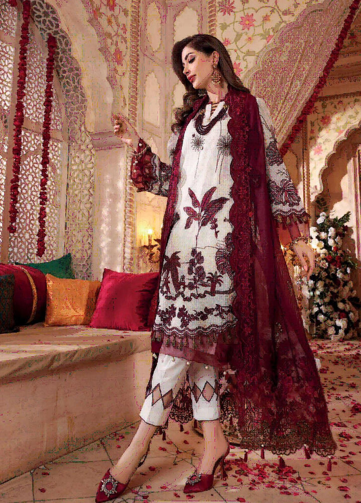 Gul Ahmed Embroidered Cotton Suits Unstitched 3 Piece GA22LF FE22008 - Luxury Eid Collection