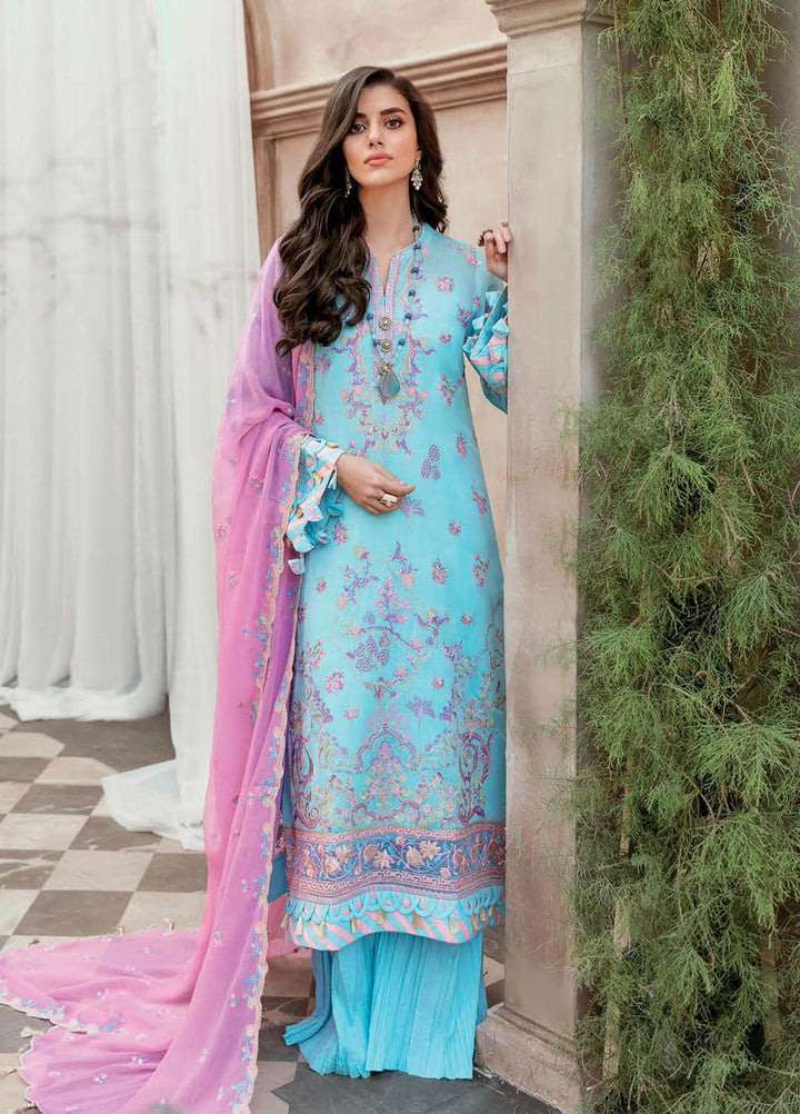 Gul Ahmed Embroidered Lawn Suits Unstitched 3 Piece GA22LF FE12007 - Luxury Eid Collection