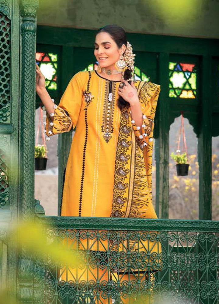 Gul Ahmed Embroidered Lawn Suits Unstitched 3 Piece GA22LF FE22010 - Luxury Eid Collection