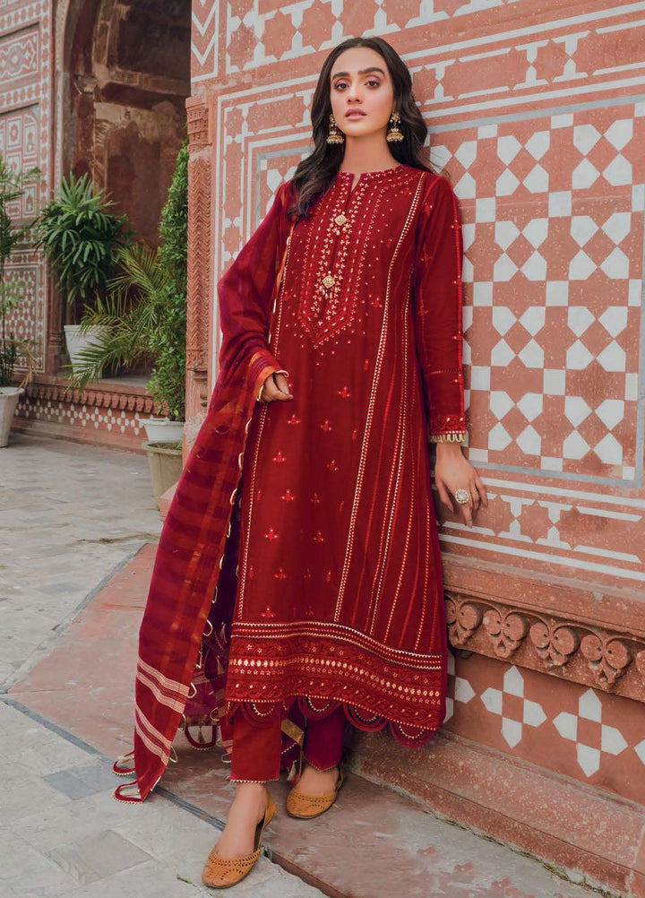 Gul Ahmed Embroidered Lawn Suits Unstitched 3 Piece GA22LF FE22017 - Luxury Eid Collection