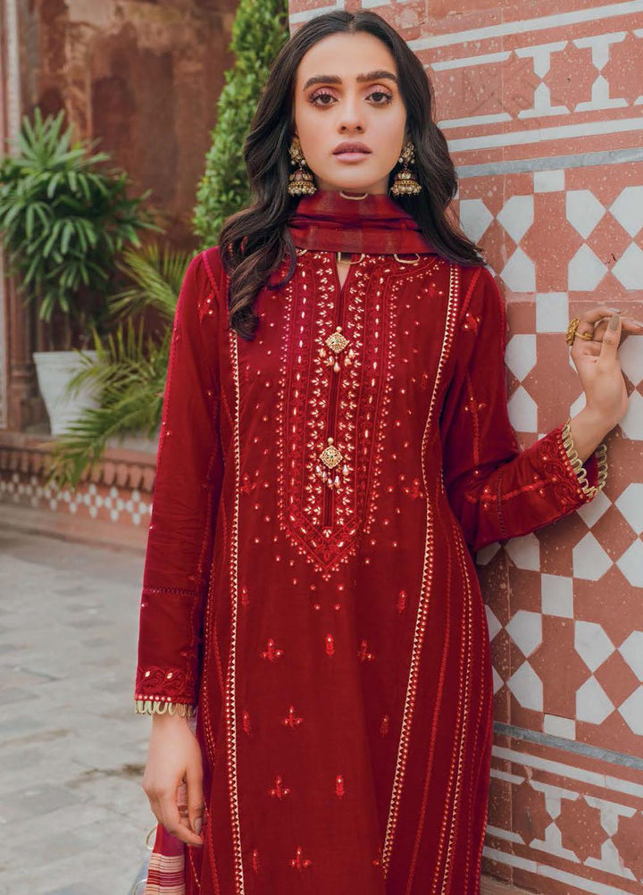 Gul Ahmed Embroidered Lawn Suits Unstitched 3 Piece GA22LF FE22017 - Luxury Eid Collection