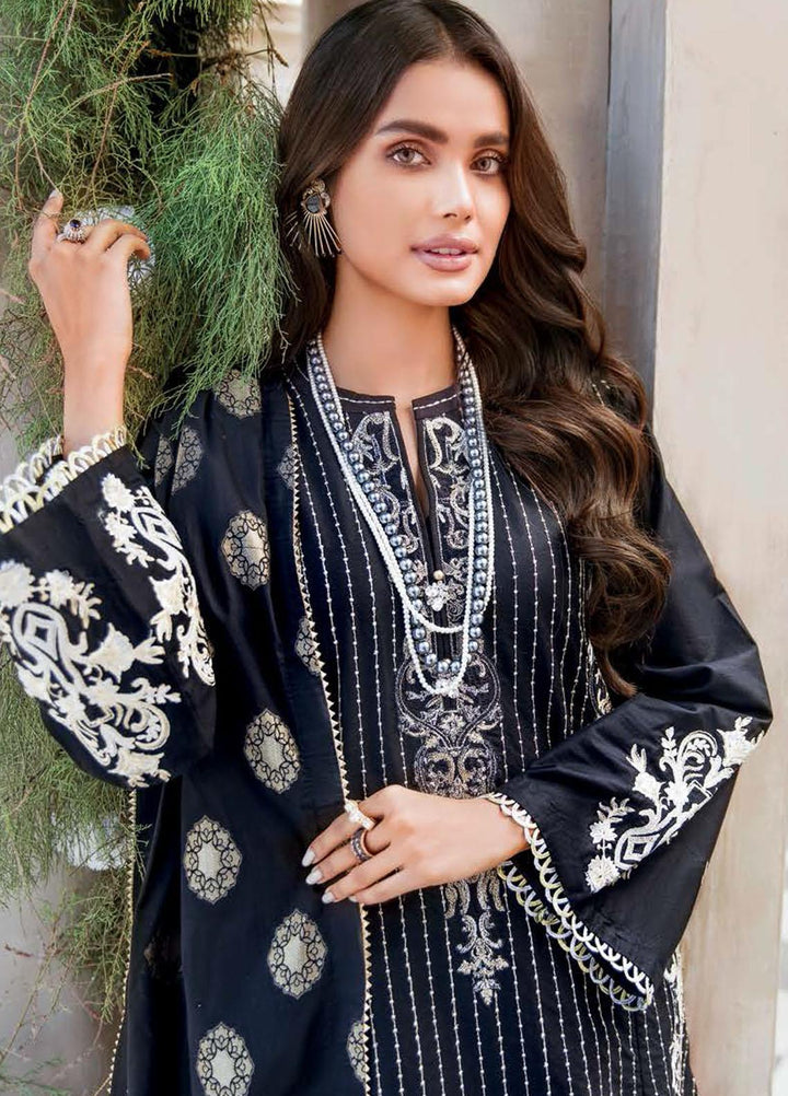 Gul Ahmed Embroidered Organza Suits Unstitched 3 Piece GA22LF FE22029 - Luxury Eid Collection