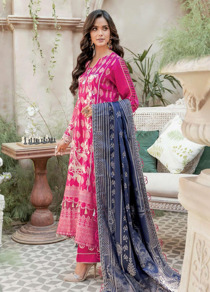 Gul Ahmed Embroidered Jacquard Suits Unstitched 3 Piece GA22LF FE22027 - Luxury Eid Collection