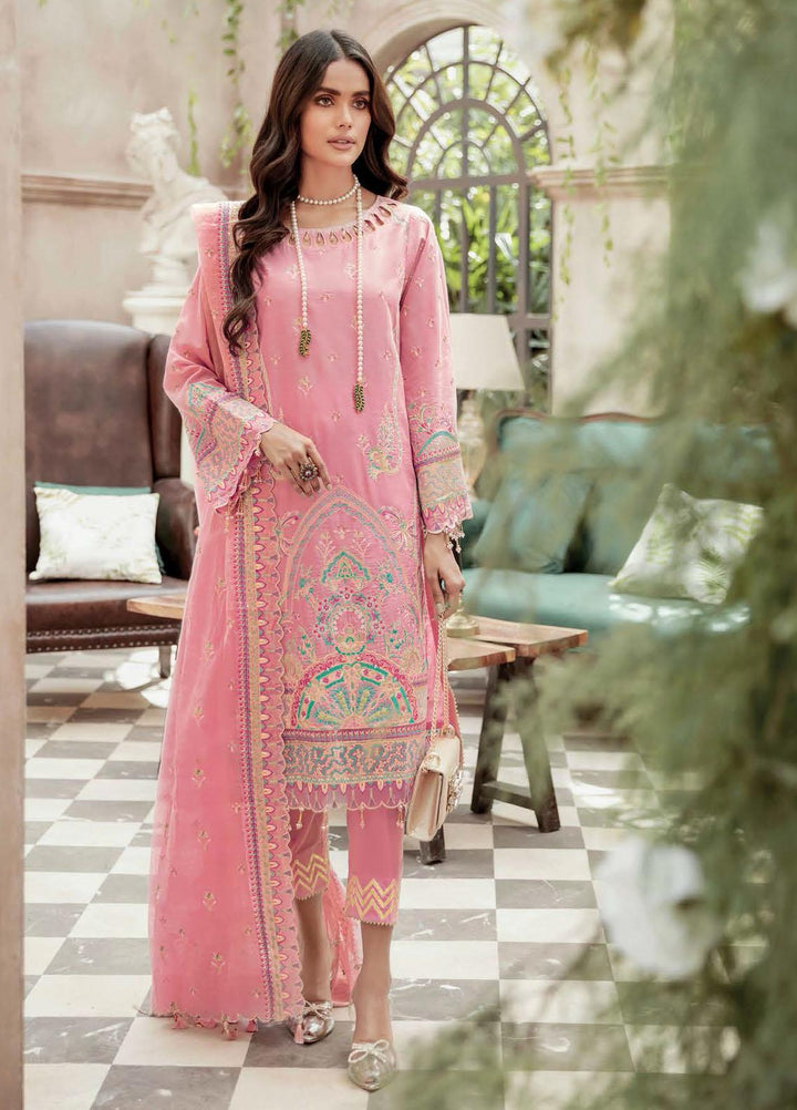 Gul Ahmed Embroidered Organza Suits Unstitched 3 Piece GA22LF FE12051 - Luxury Eid Collection