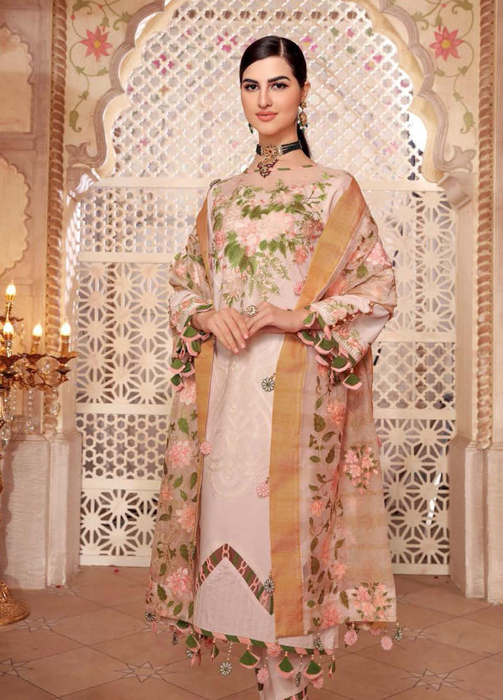 Gul Ahmed Embroidered Lawn Suits Unstitched 3 Piece GA22LF FE22034 - Luxury Eid Collection