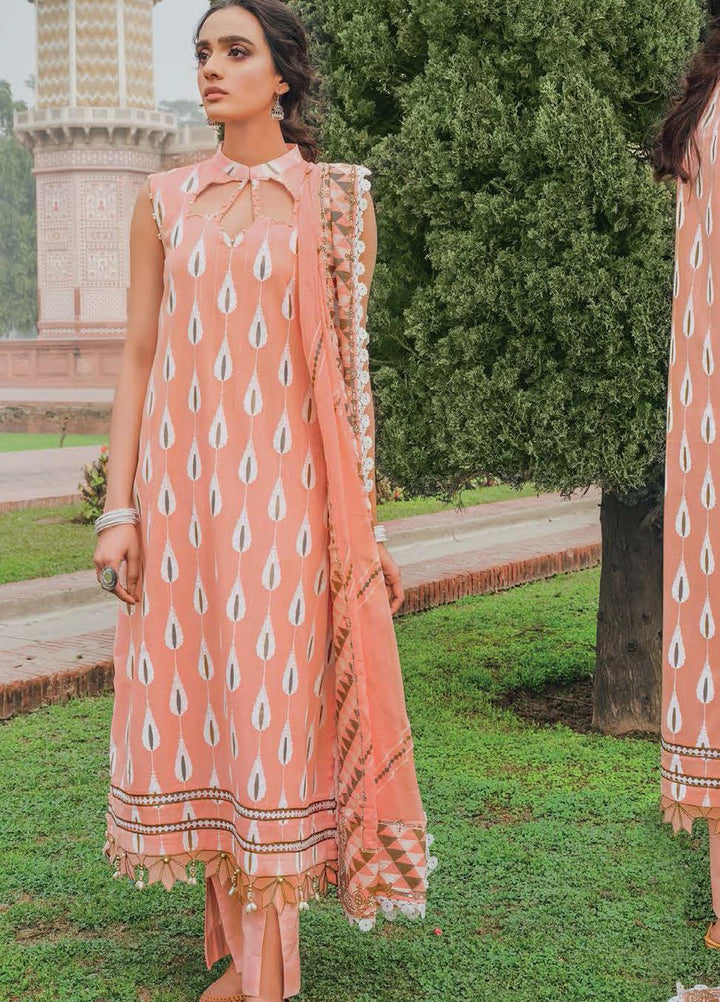 Gul Ahmed Embroidered Dobby Suits Unstitched 3 Piece GA22LF FE22037 - Luxury Eid Collection