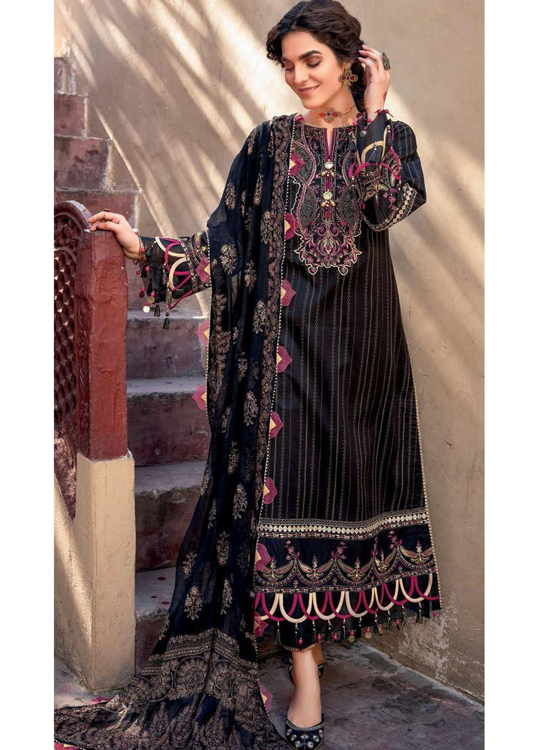 Gul Ahmed Embroidered Lacquer Suits Unstitched 3 Piece GA22LF FE22081 - Luxury Eid Collection