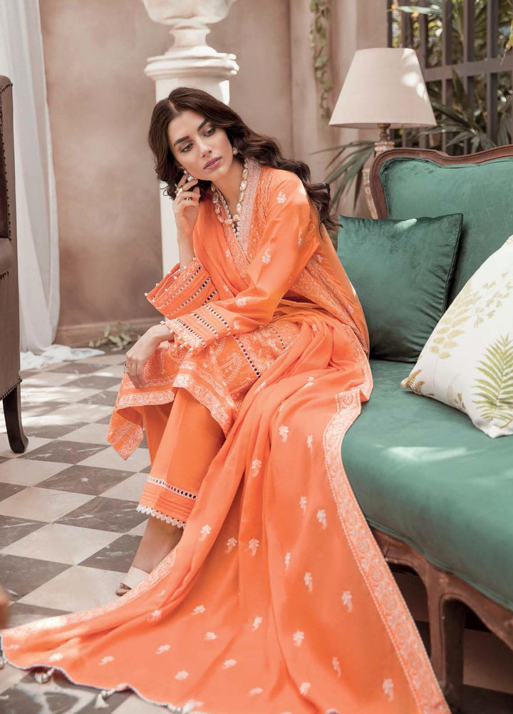 Gul Ahmed Embroidered Organza Suits Unstitched 3 Piece GA22LF FE12050 - Luxury Eid Collection