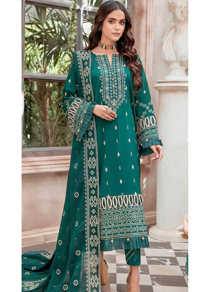 Gul Ahmed Embroidered Zari Suits Unstitched 3 Piece GA22LF FE12020 - Luxury Eid Collection