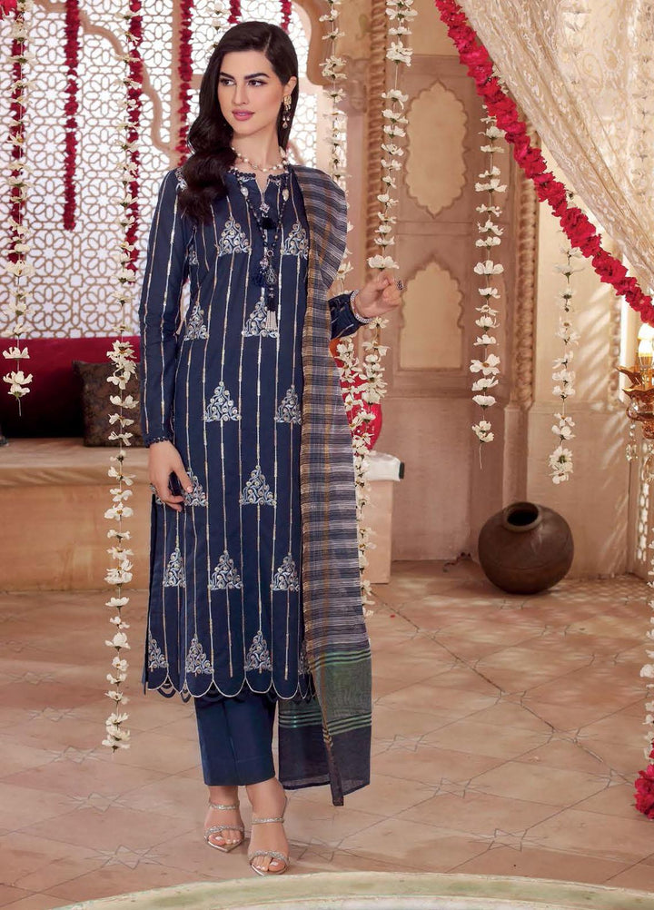 Gul Ahmed Embroidered Lawn Suits Unstitched 3 Piece GA22LF FE22004 - Luxury Eid Collection