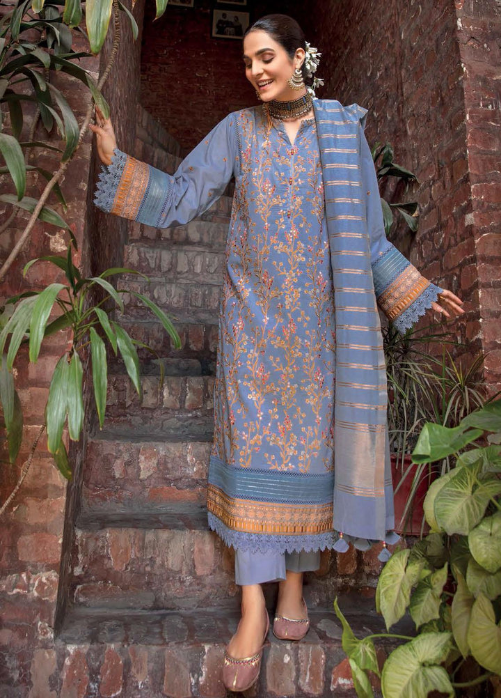 Gul Ahmed Embroidered Lawn Suits Unstitched 3 Piece GA22LF FE22003 - Luxury Eid Collection