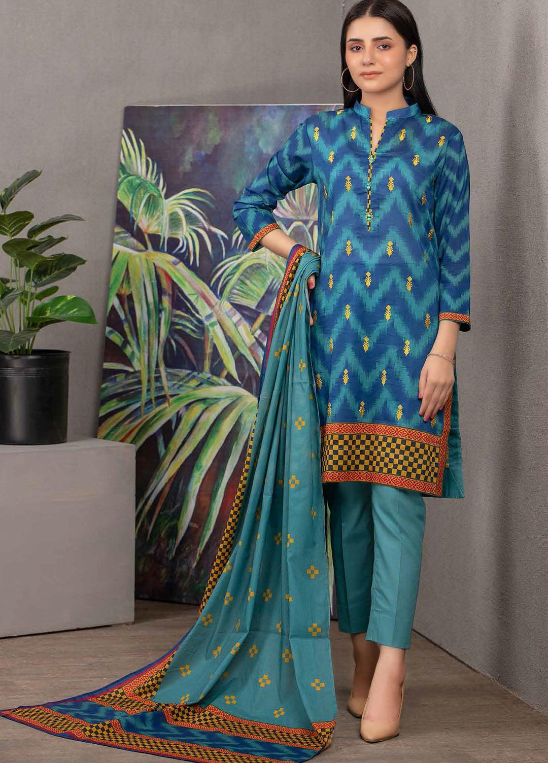 Malmal By Gul Ahmed Embroidered Lawn Suits Unstitched 3 Piece GA21-ML2 98B - Summer Collection