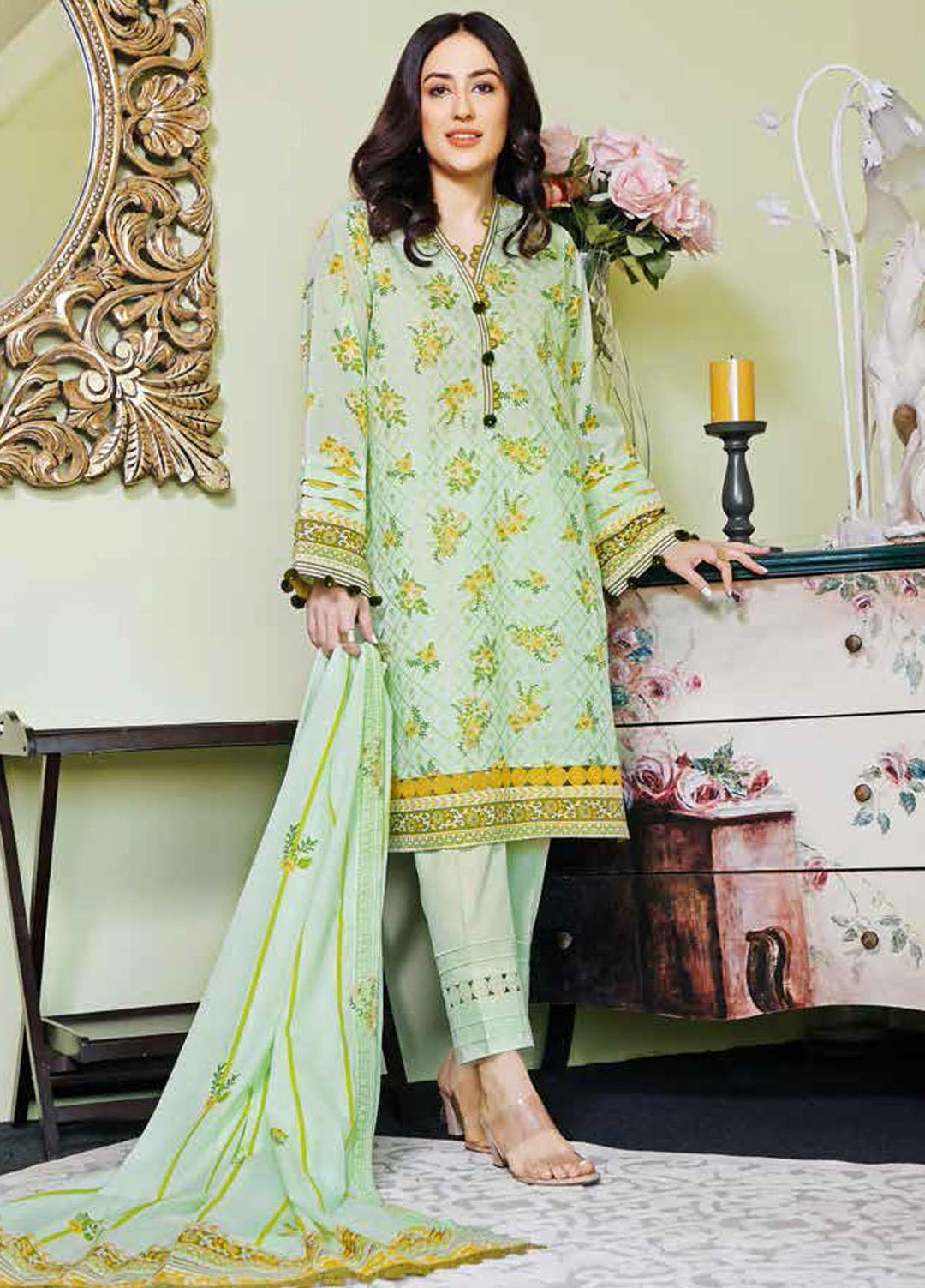 Gul Ahmed Embroidered Lawn Suits Unstitched 3 Piece GA22ML CL-22023 - Summer Collection