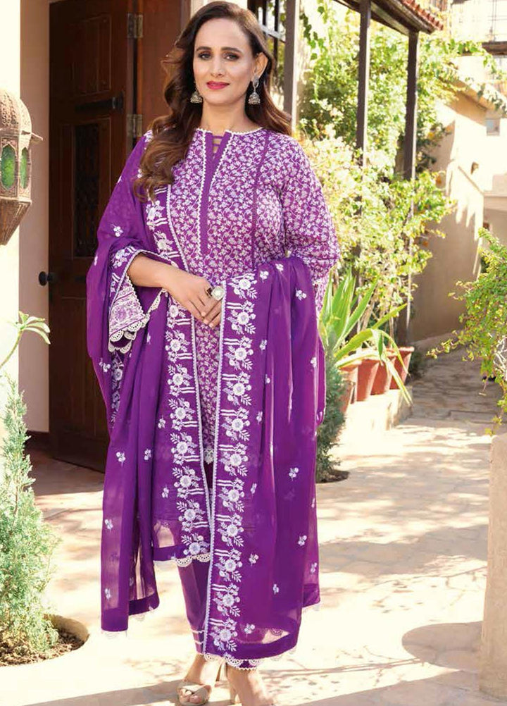 Gul Ahmed Embroidered Lawn Suits Unstitched 3 Piece GA22ML DM-22013 - Summer Collection