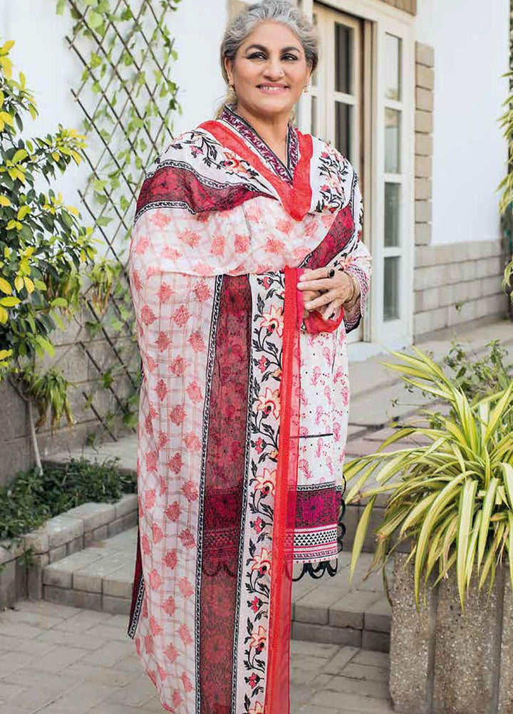 Gul Ahmed Embroidered Lawn Suits Unstitched 3 Piece GA21M BM-187 - Summer Collection