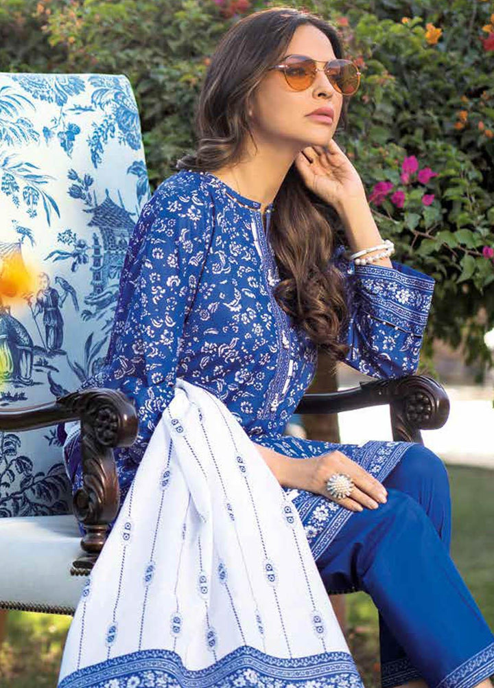 Gul Ahmed Printed Lawn Suits Unstitched 3 Piece GA21M CL-1049 B - Summer Collection