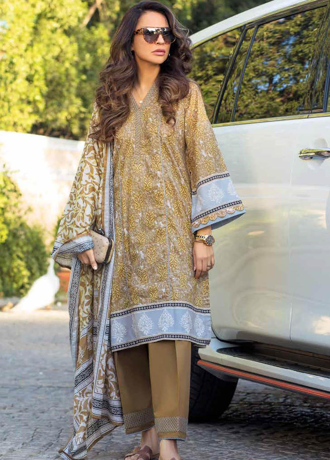 Gul Ahmed Printed Lawn Suits Unstitched 3 Piece GA21M CL-1050 A - Summer Collection
