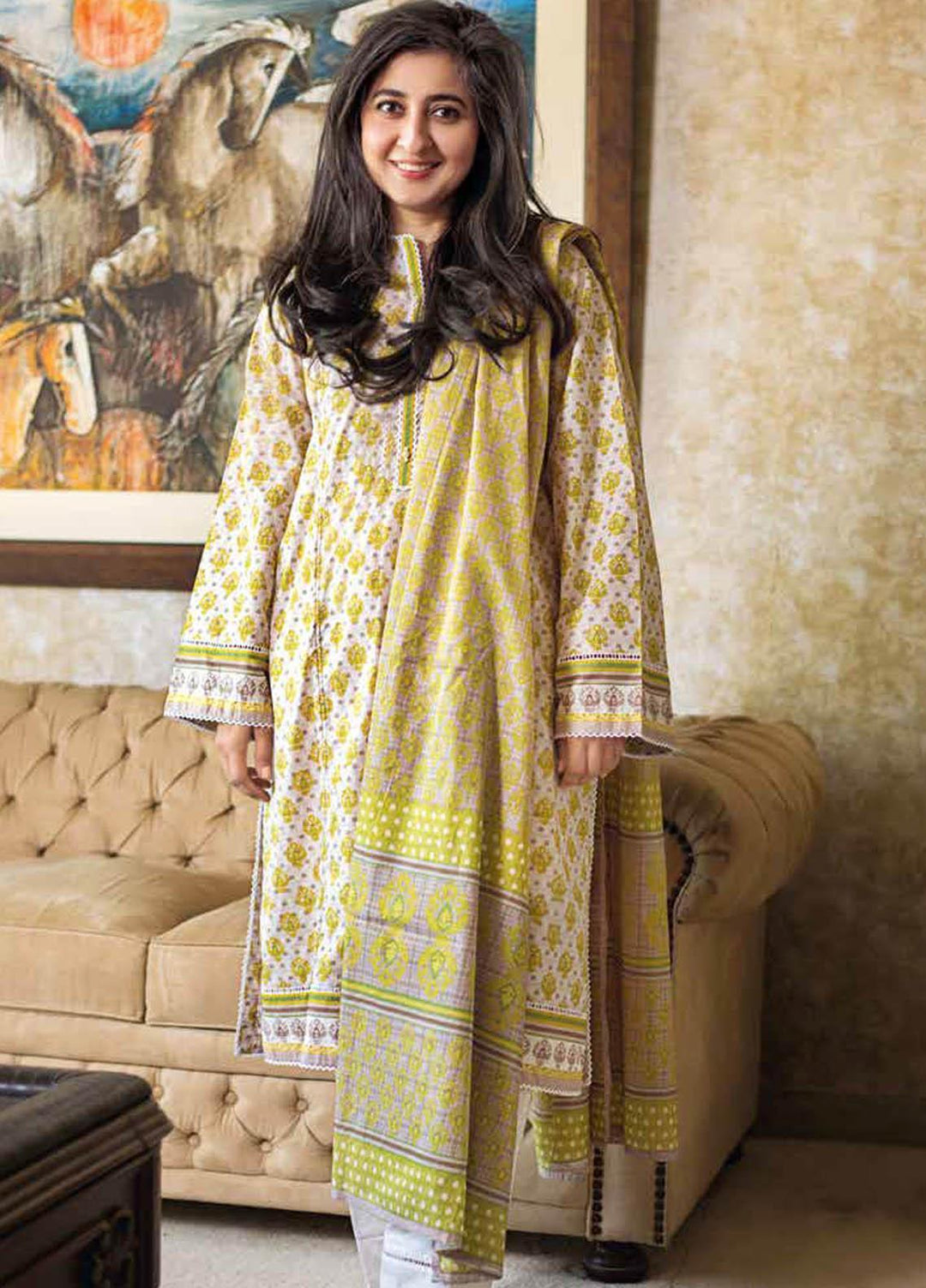 Gul Ahmed Printed Lawn Suits Unstitched 3 Piece GA21M CL-1051 B - Summer Collection