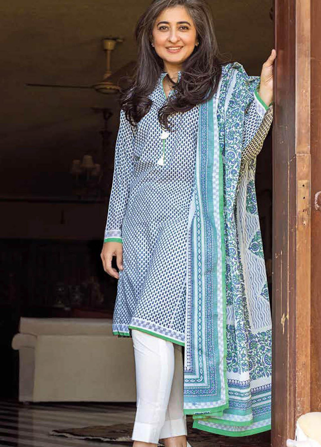Gul Ahmed Printed Lawn Suits Unstitched 3 Piece GA21M CL-1067 B - Summer Collection