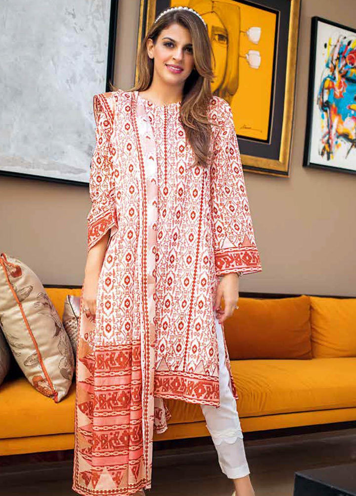 Gul Ahmed Printed Lawn Suits Unstitched 3 Piece GA21M CL-1102 B - Summer Collection