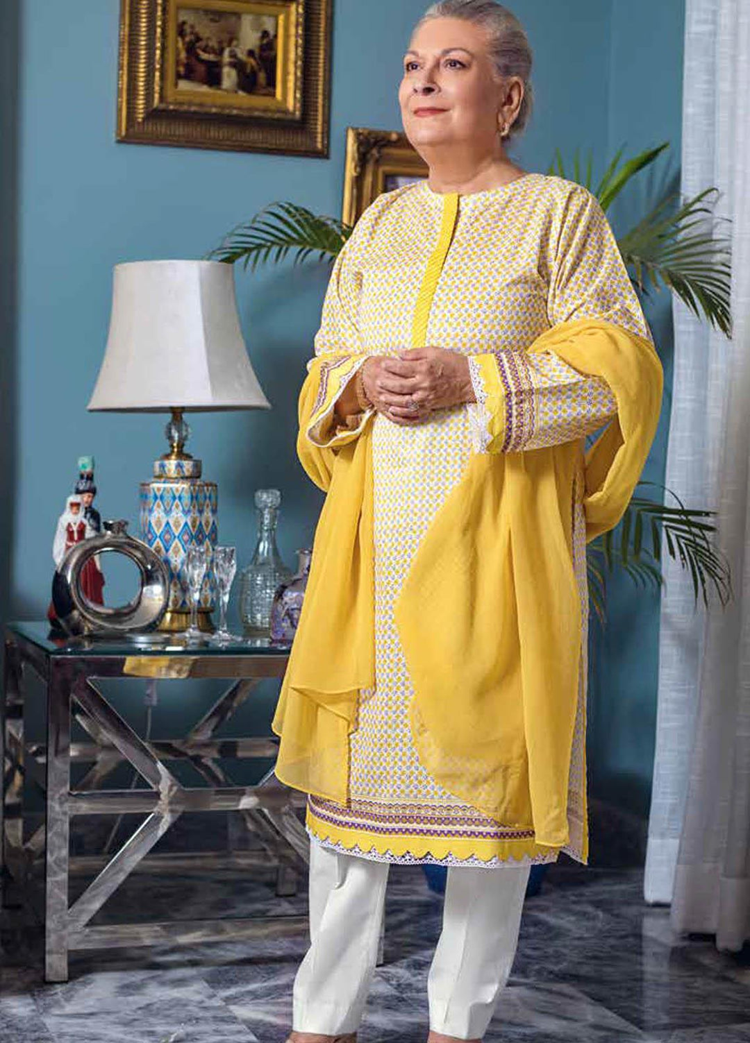 Gul Ahmed Printed Lawn  Unstitched Kurties GA21M SL-903 A - Summer Collection