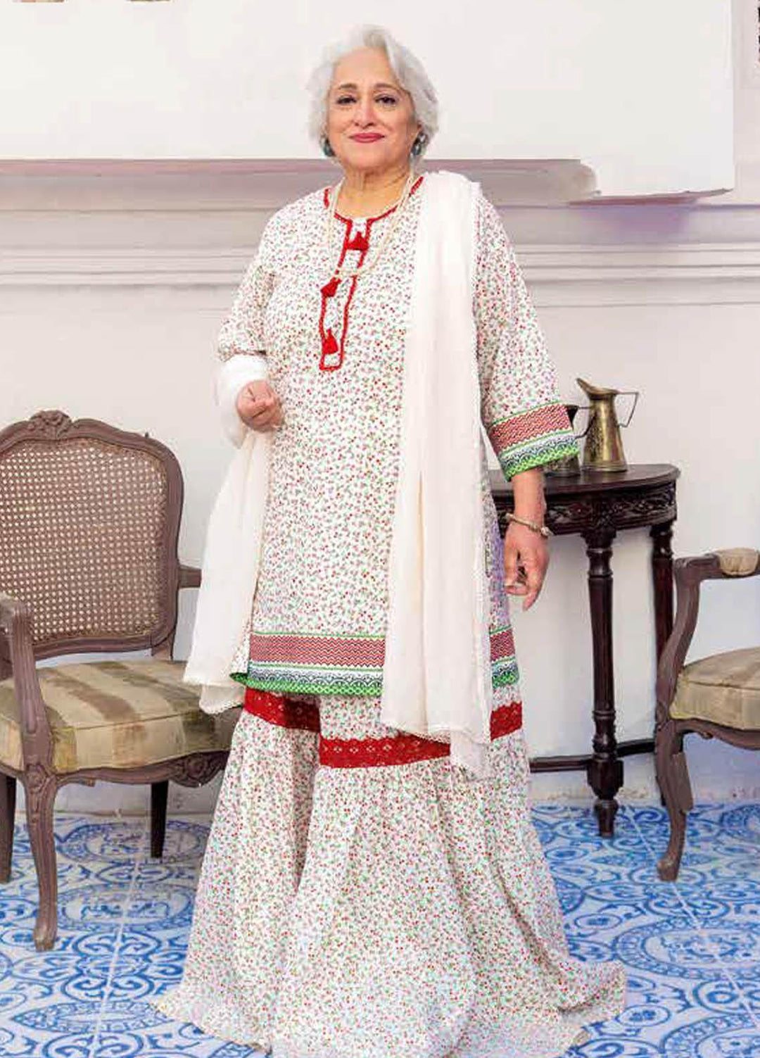 Gul Ahmed Printed Lawn  Unstitched Kurties GA21M SL-908 A - Summer Collection