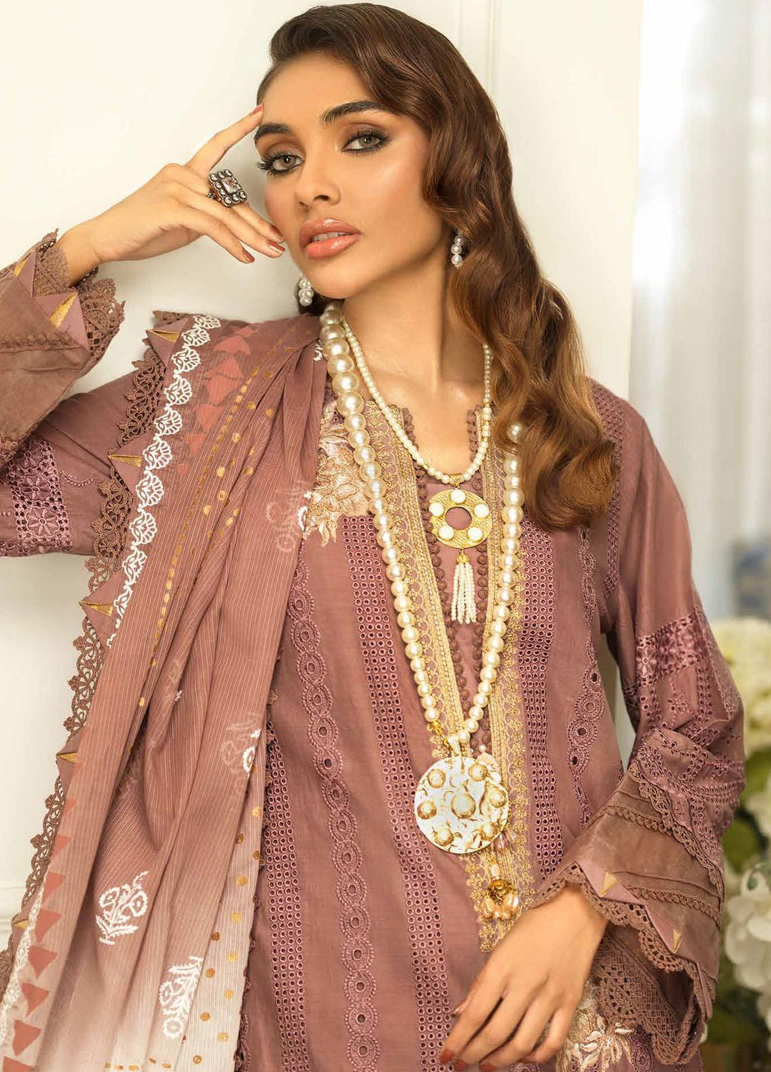Gul Ahmed Embroidered Lawn Suits Unstitched 3 Piece GA22PF DN-22044 - Summer Collection