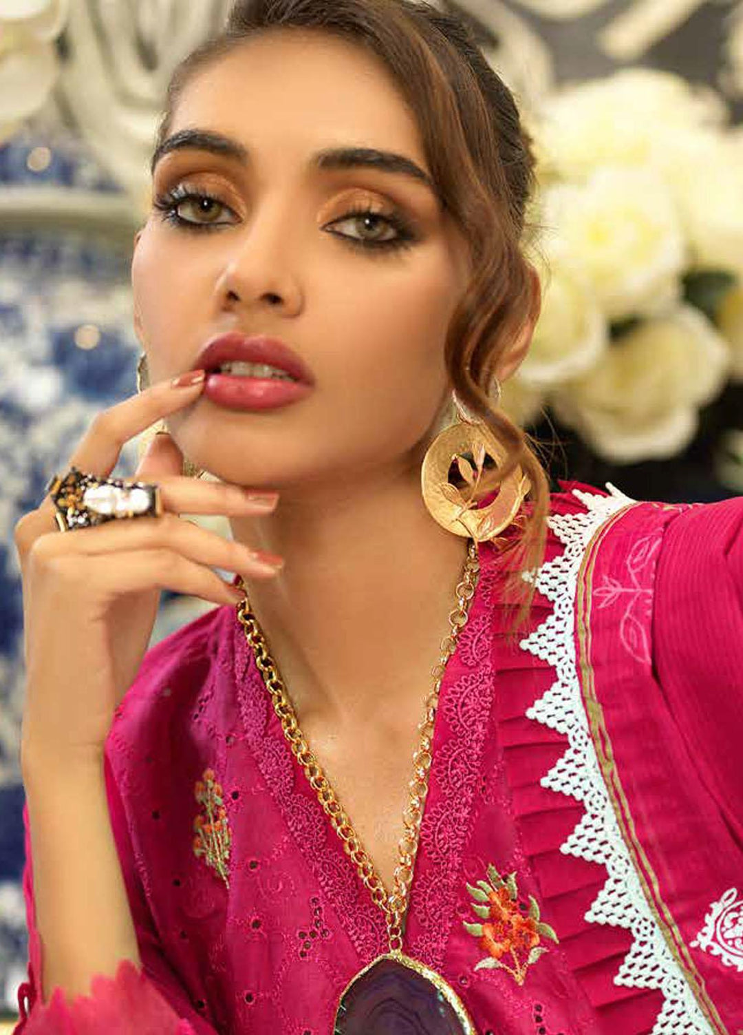 Gul Ahmed Embroidered Lawn Suits Unstitched 3 Piece GA22PF DN-22046 - Summer Collection