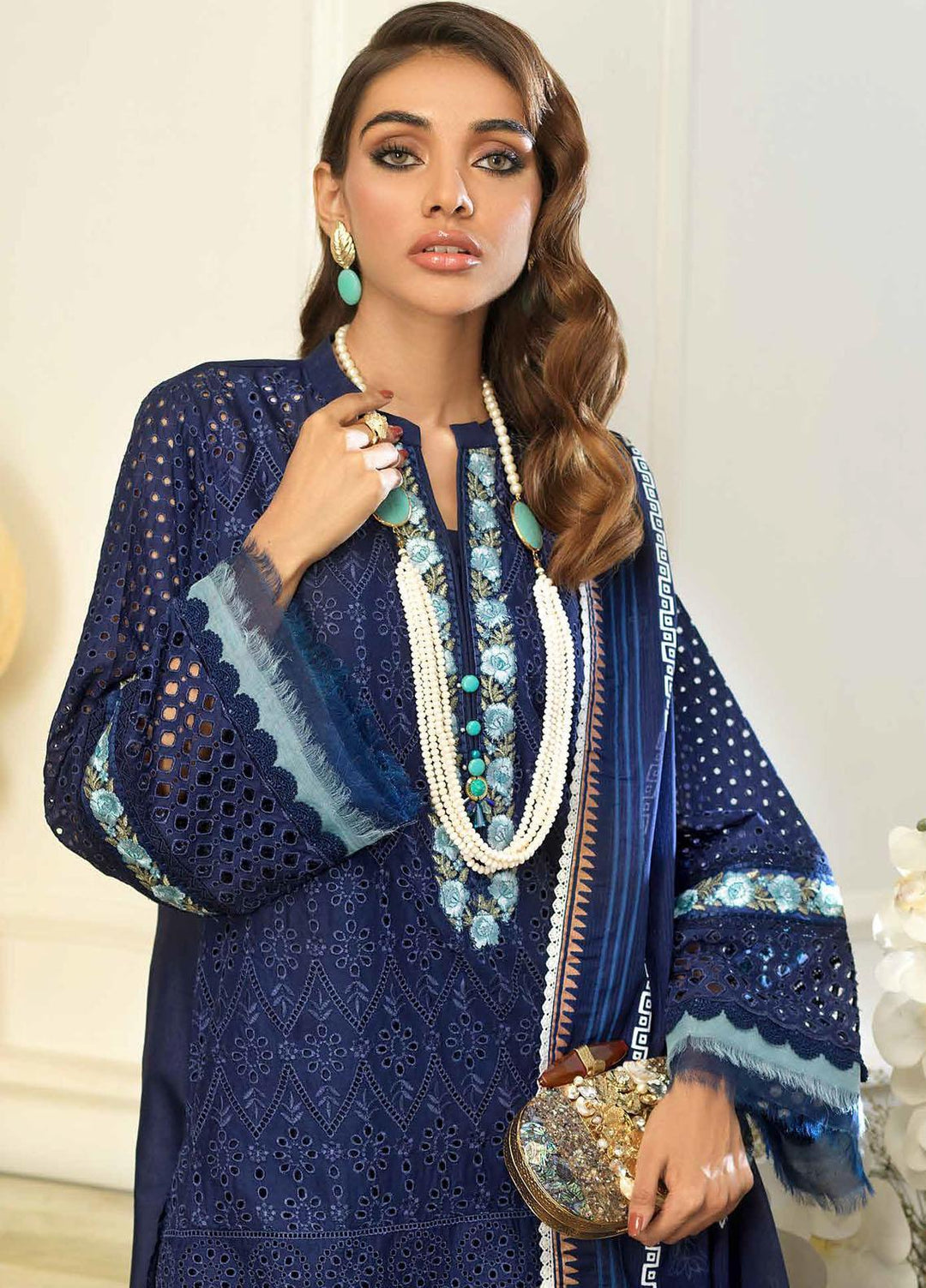 Gul Ahmed Embroidered Lawn Suits Unstitched 3 Piece GA22PF DN-22047 - Summer Collection