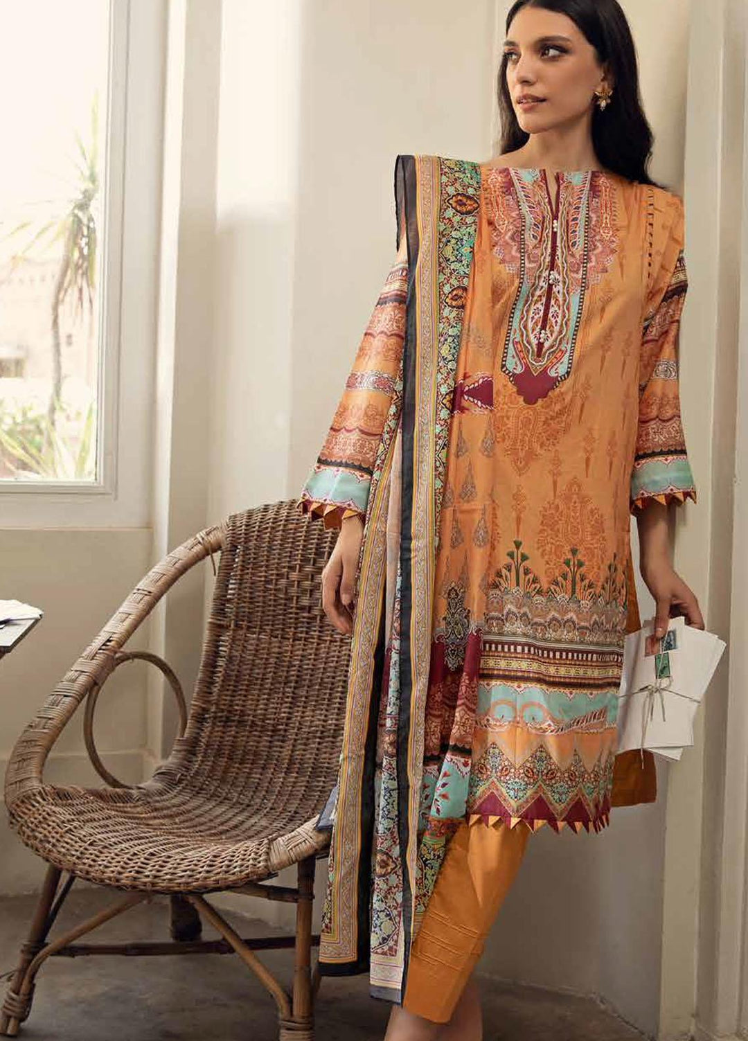 Gul Ahmed Printed Lawn Suits Unstitched 3 Piece GA21PF CL12502A - Summer Collection