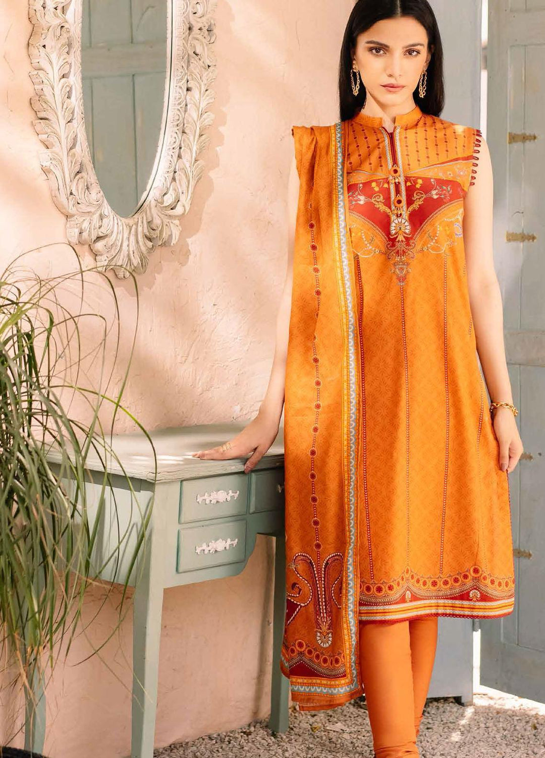 Gul Ahmed Printed Cambric Suits Unstitched 3 Piece GA21PF CN12004 - Winter Collection