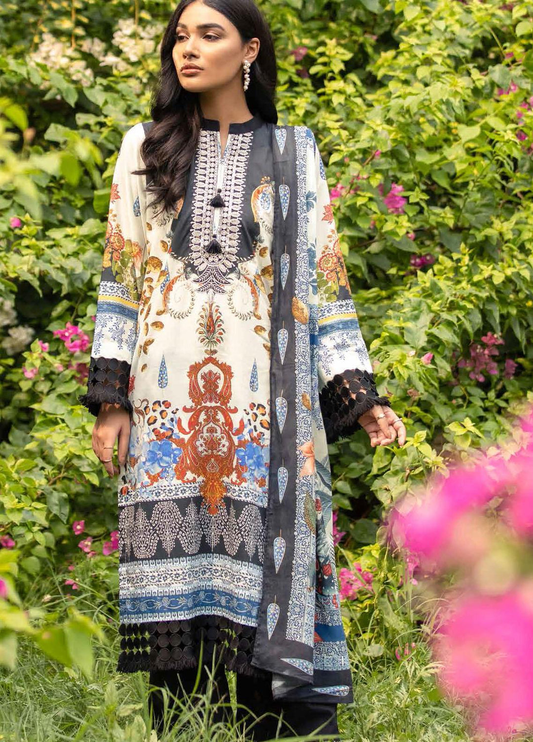 Gul Ahmed Embroidered Cambric Suits Unstitched 3 Piece GA21PF CN12006 - Winter Collection